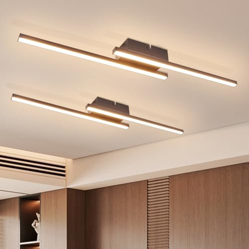 Glitzerlife LED Deckenlampe Schwarz Deckenleuchte - 12W Wohnzimmerlampe 3000K Schlafzimmerlampe Modern 2er Decke Lampe für Flur Küche Waschräume Balkon