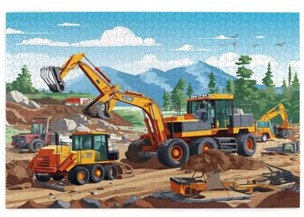 Puzzle 500 Teile Auto Puzzle Bagger DIY Kreative Holz Jigsaws für Erwachsene mit Geschenkbox Verpackung, Impossible Herausfordernde Familie Aktivität Spiele, Deko Wohnzimmer Geschenke 52x38cm E-898