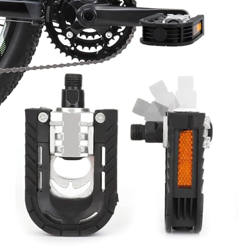 Pédales de Vélo Pliables en Alliage d'Aluminium, Pédales de VTT Antidérapantes en Aluminium avec Réflecteurs, Facile à Plier en Métro, pour Vélo Electrique, VTT, Vélo de Route