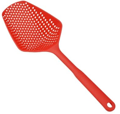 HDICUHNANU Espumadera, Colador De Plástico For Cocinar, Espátula, Colador De Fideos, Cuchara, Herramientas De Cocina Vegetales Cuchara Coladora(Rot)