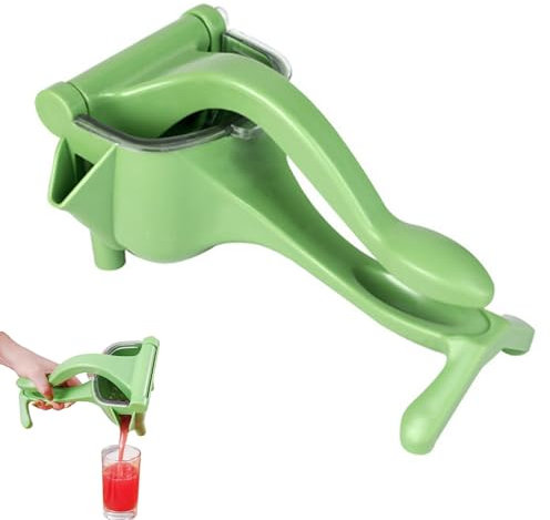 Cubiccredit Manual Citrus Press Juicer - Hand Press Juicer for Oranges, for Lemons, Limes - High Juice Yield & Dishwasher Safe - Compact Foldable Design (Green)