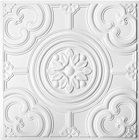 WOWSTAR 24-Pack 24x24 PVC Drop Ceiling Tiles, White