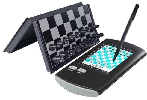 Electronic Chess Board Set, Intelligent Touch-Based Computer Chess, 5 fun Levels, with Foldable Chess Board and Magnetic Pieces, for Professional Beginner
