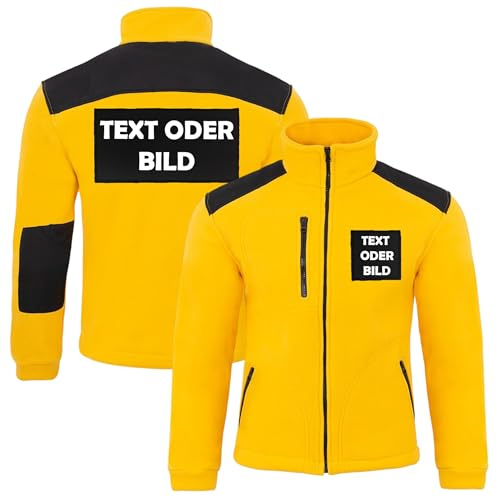 Fleecejacke Herren personalisiert, Arbeitsjacke mit Logo, Firmennamen | Jacke selbst gestalten mit eigenem Foto, Wunschtext & Beschriftung – Aufdruck vorne & hinten | Dickes, antipilling Fleece