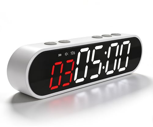 Candeon Timer Sport Portable, Gym Timer Sport Minuteur Fitness Aimanté Intervall Timers Horloge avec ChronomèTre, Compte à Rebours/Montée, RéGlable Luminosité/Volume pour Gym Garage EntraîNement