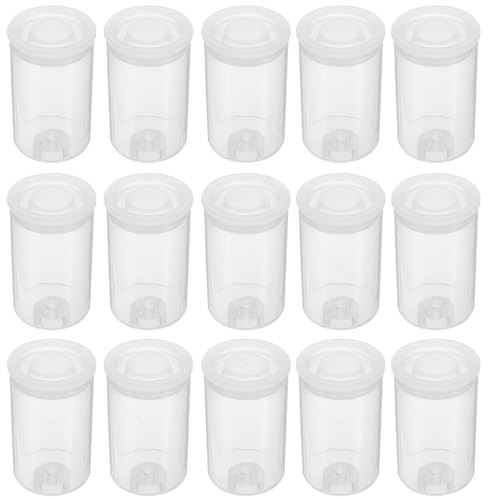 HEALSOPTHY Boîte Tubulaire Ronde Transparente pour Films Négatifs 50 Pièces, Petite Bouteille de Voyage en Plastique Polyvalente, Étanche et Résistante, Accessoires Photo pour Voyageur