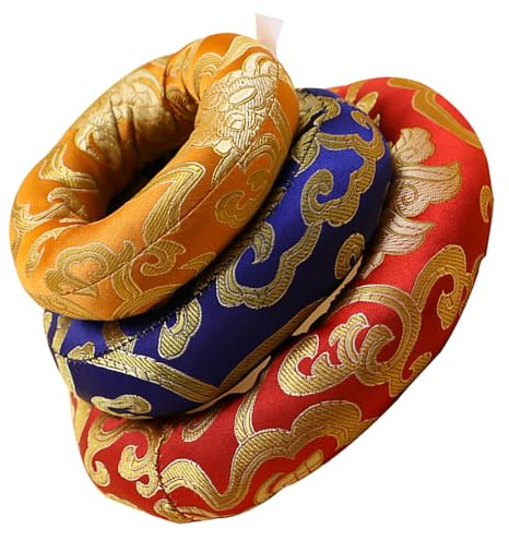 PLAFOPE Coussins Motif Nuage Lot de 3 en Coton pour Bol Chantant Tibétain Broderie Chinoise Favorable, et Présent Couleur Aléatoire