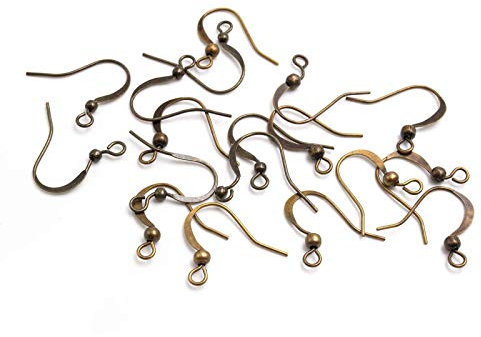 30 Ohrhaken in antik Bronze, 15 mm