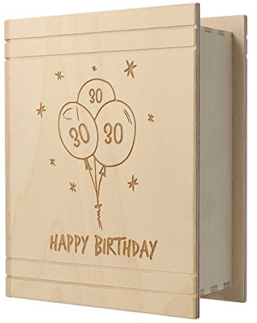 Spruchreif · Spardose Buch aus Holz mit Gravur · Sparbüchse als Geldgeschenk zum Geburtstag und Jubiläum (30. Geburtstag)