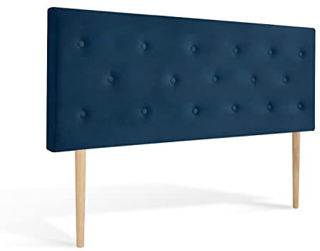 INTENSE DECO Tête de lit capitonnée Théa 160cm Velours Bleu Foncé