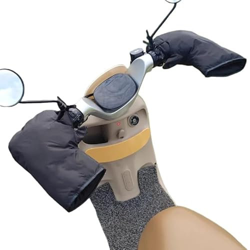 ITODA Unisex Gants de Moto d'hiver Epais Chaud Gants de Guidon de Moto Coupe-Vent Gant de Protection Imperméable Protection Les Mains Manchons Thermiques pour Moto Scooter Vélo Cyclisme