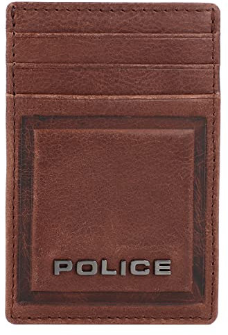 Police PT16-08536 Porte-cartes de crédit en cuir 7 cm avec pince à billets