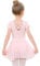 PLIKSUVER Ballettkleidung Mädchen Baumwolle Ballettkleid Balletttrikot Kurzarm Tanzkleid Tanzbody mit Chiffon Rock Tütü