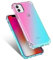 EASSGU Coque pour iPhone 11 (6.1 inches), Housse de Protection de Couleur Dégradée Transparente, Étui de Téléphone Anti-Chute et Anti-Rayures - Rose Vert