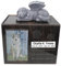 Urnas para cenizas de perro y gato, urnas de cremación funerarias de acrílico grandes con marco de fotos y bolsa de cenizas, caja de recuerdos conmemorativos con franela negra como forro, regalo