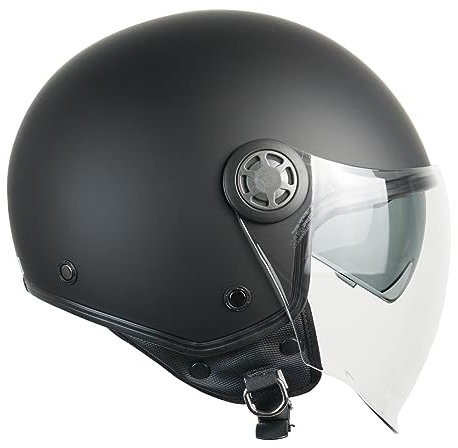 SKA-P Casco open face, 1SHA ZEN MONO Nero opaco, S (55-56cm)