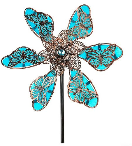 Windrad für den Garten, 90 cm, fluoreszierende Schmetterlings-Windmühle, Kunstdekoration, Windspiel, Garten, Hof, Rasen, DIY, Windmühle für Garten, Zuhause, Terrasse, Rasen, Hof, Outdoor-Dekoration