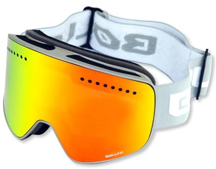 OLYSPM Skibrille,Motocross Brille,Magnetische Ski Brille für Herren und Damen mit UV-Schutz,Anti-Beschlag,Wasserdicht,Skibrille Herren über Helm Kompatibel für Skifahren,Snowboarden