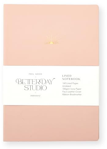 Faux Leather Lined Notebook Journal Notebook University Notebook, Work Notebook Writing Notebook Journal Notetaking, Daily Journal Writing book Pads & Diaries Note Book A5 Lined (Blush Pink)