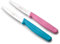 LACOR - 39085 - Couteaux de Cuisine Professionnels, Set Couteau Cuisine, Set 2 Pièces, Couteau d’Office, Dentelle Lisse et Dentelée, Acier Inoxydable, Série Etern, Lame de 10 cm, Bleu et Magenta