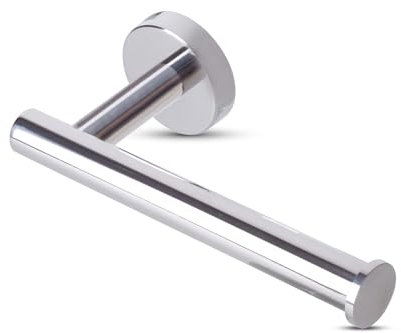 Silver Toilet Roll Holder Wall Mounted Rust Free Waterproof SUS 304 Stainless Steel Bathroom Toilet Paper Holder Screw Mount Loo Roll Holder Sturdy Tissue Toiletroll Holder - With Fixtures & Manual