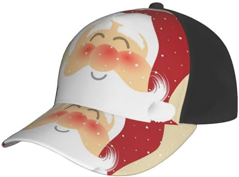 ESASAM Xmas Curved Brim Baseball Cap - Printed Design - Lightweight and Breathable Sports Cap Adjustable Cap Outdoor Cap Summer Cap Casual Cap Unisex Cap Black, Schwarz , Einheitsgröße