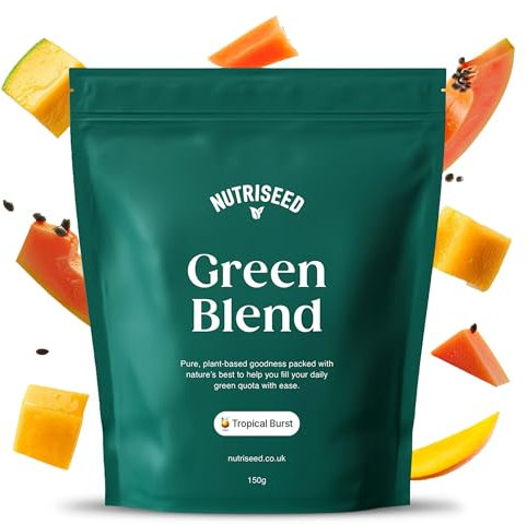 Nutriseed Greens Powder 150g - Natural & Fresh Tropical Burst Super Greens Powder with Superfoods & Adaptogens Including Ashwagandha, Boosts Digestion & Immunity, Vegan & Gluten Free - 30 Servings.