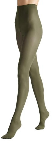 VENEZIANA NUOVA Satinelle 40 DEN Collants Colorés Femme - Microfibres Opaques - Résistants Et Confortables - Élégants Et Polyvalents - Haute Qualité Pour Toutes Occasions - Olive - M