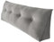VIIROUD Coussin de Lecture Triangulaire Support Lombaire Gros Oreiller Cale Dos Tête de lit Rembourré Multifonctionnel pour Canapé, Coussin en Coin Uni, Coussin de Lecture,140 * 50 * 20 cm-Gris