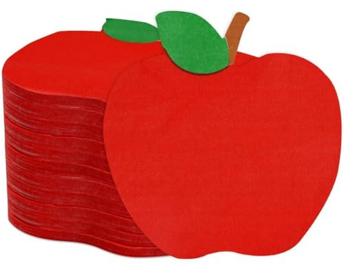 Fopytu Lot de 100 Serviettes en Papier À Motifs De Pommes Rouges pour Rentrée Scolaire, Idéales pour Fête du Jour D'école Décoration De Table.