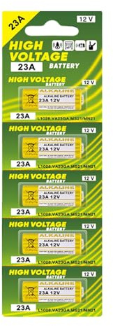 NUEAYMS Lot de 5 piles alcalines en métal 23 A 12 V MN21 MS21 V23GA L1028 GP23A LRV08 pour télécommande de jouet Zinc Manganèse