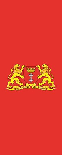 U24 Fahne Flagge Danzig großes Wappen im Hochformat Premiumqualität 150 x 600 cm