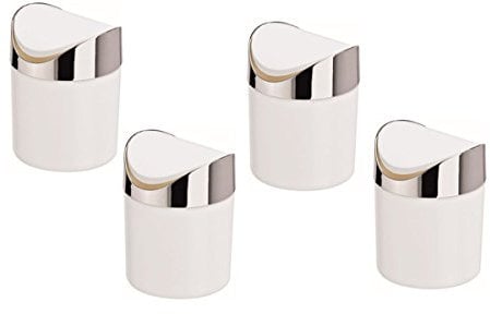 TAMLED SET Tischabfalleimer weiß mit Schwingdeckel