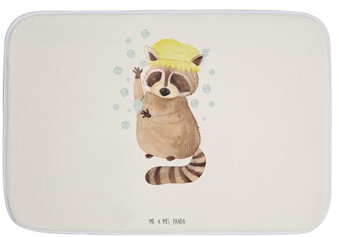 Mr. & Mrs. Panda Badvorleger Waschbär - Geschenk, Duschvorleger, Tiere, Badteppich, Fröhlich, waschen, Badezimmermatten, Tiermotive, Badezimmermatte,