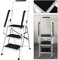 Tragbare Trittleiter, 3 Stufen mit Sicherheits-Handlauf, tragbar, belastbar bis 150 kg