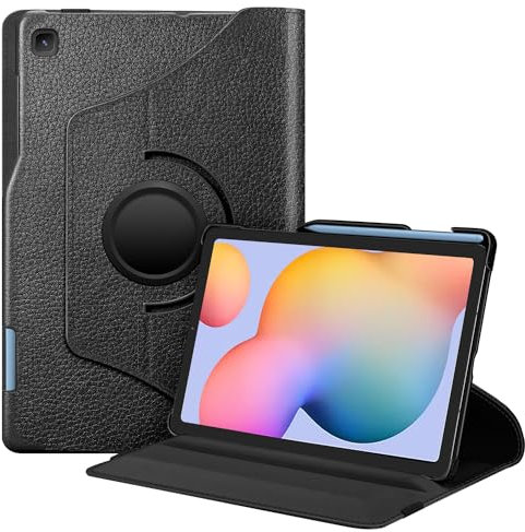Fintie Hülle für Samsung Galaxy Tab S6 Lite 10,4 Zoll 2024/2022/2020 Tablet - 360 Grad verstellbare Schutzhülle mit S Pen Halter, Auto Schlaf/Wach Funktion, Schwarz
