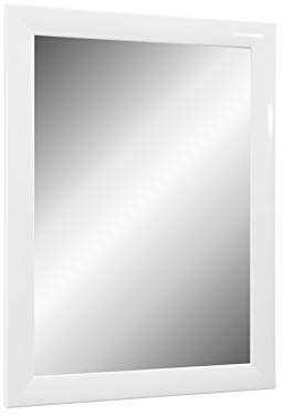 Online-GalleryKing TheMIRROR – Gerahmter Wandspiegel aus echtem Glas 50 x 60 cm – Maßanfertigung in Weiß Hochglanz Ideal als Flur- oder Salonspiegel – Inkl. Metallaufhängern und Montagematerial