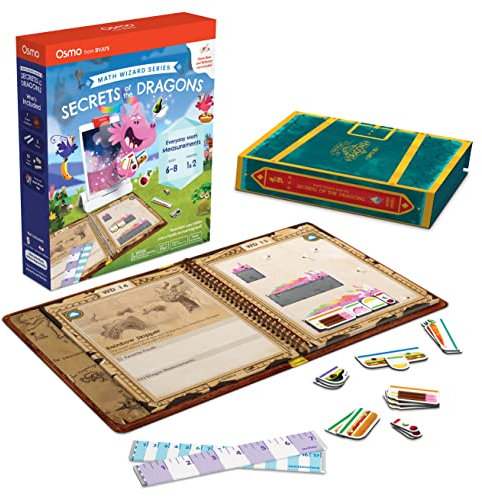 Osmo - Math Wizard and The Secrets of The Dragons for iPad & Fire Tablet - Ages 6-8/Grades 1-2 - Measurement & Estimating - Curriculum-Inspired - STEM Toy (Osmo Base Required)