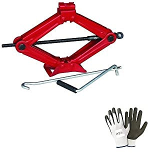 Hebt bis zu 2.000 kg = 20 Tonnen, Scherenwagenheber für Autoreifen, mit drehbarem Griff bis zu 2 Tonnen, mit Stahlsockel