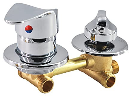 Valvola miscelatrice doccia, valvola deviatrice bagno regolabile 2/3/4/5 vie, miscelatore doccia doppio comando filettato in ottone, rubinetto caldo e freddo (5 vie 10 cm)