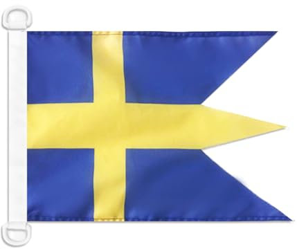 BANDERA NAUTICA PABELLÓN DE GUERRA SUECIA 45x30cm - Pabellón de conveniencia SUECA - PABELLÓN NAVAL 30 x 45 cm anillos - AZ FLAG