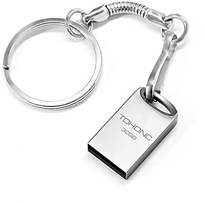 Chiavetta USB 32GB, Mini Metallo Penna Portatile Impermeabile USB Key 32GB Pendrive USB2.0 Flash Drive Unità Memoria 32Giga per Archiviazione Dati PC, Laptop, Computer, Smart TV, Ecc (Argento)