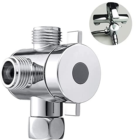 3 Wege Umschaltventil Badezimmer Universal Duschumschalter Einlass G1 / 2 und 2 Steckdosen (G1 / 2) für Handgehaltenen Duschkopf & Festen Sprühkopf Regendusche rsatzteile für Küchearmaturen Toiletten