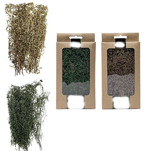 Cayway 2 Stück DIY Miniatur Static Grass Tuft Miniatursträucher Büsche Modell Bäume Bush für Miniatur Tabletop Spiele Modelleisenbahn Geländebau