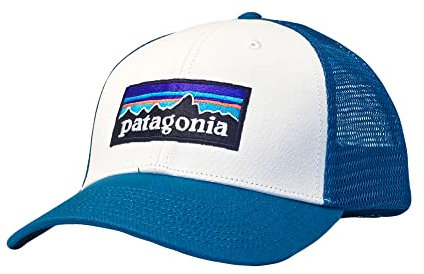 Patagonia Unisex P-6 Logo LoPro Trucker Hat Kopfbedeckung, White w/Wavy Blue, All