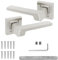 Decoranddecor Spectra Chrome Internal Door Handles – Aluminium Silver Handle Sets – Sleek and Durable Design for Wooden Interior Doors, Perfect for Bedrooms, Bathrooms, and Living Spaces