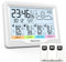 Newentor Weather Stations Wireless Indoor Outdoor Multiple Sensors, Indoor Outdoor Thermometer with Atomic Weather Clock Battery Powered, Temperature Humidity Monitor and Barometer for Home, White