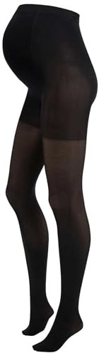 Herzmutter Collant de Maternité 50DEN - Collants de Grossesse semi-opaques - Mat-Beige-Noir - Lot de 1-1800 (S/M, Noir)