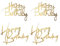 FralnFit 4Pcs Happy Birthday Cake Topper, Acrylic Gold Cake Topper, Shiny Cupcake Topper, Glitter Cake Decorations Supplies for Kids Adult Various Birthday Wedding Party