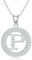 Molioaki Halskette Damen Silber 925 mit Buchstaben Anhänger Buchstaben Kette 45+5 CM Länge Zircon Buchstabe Alphabet Choker Kette Schmuck Geschenk für Frauen Valentinstag Geburtstags-P